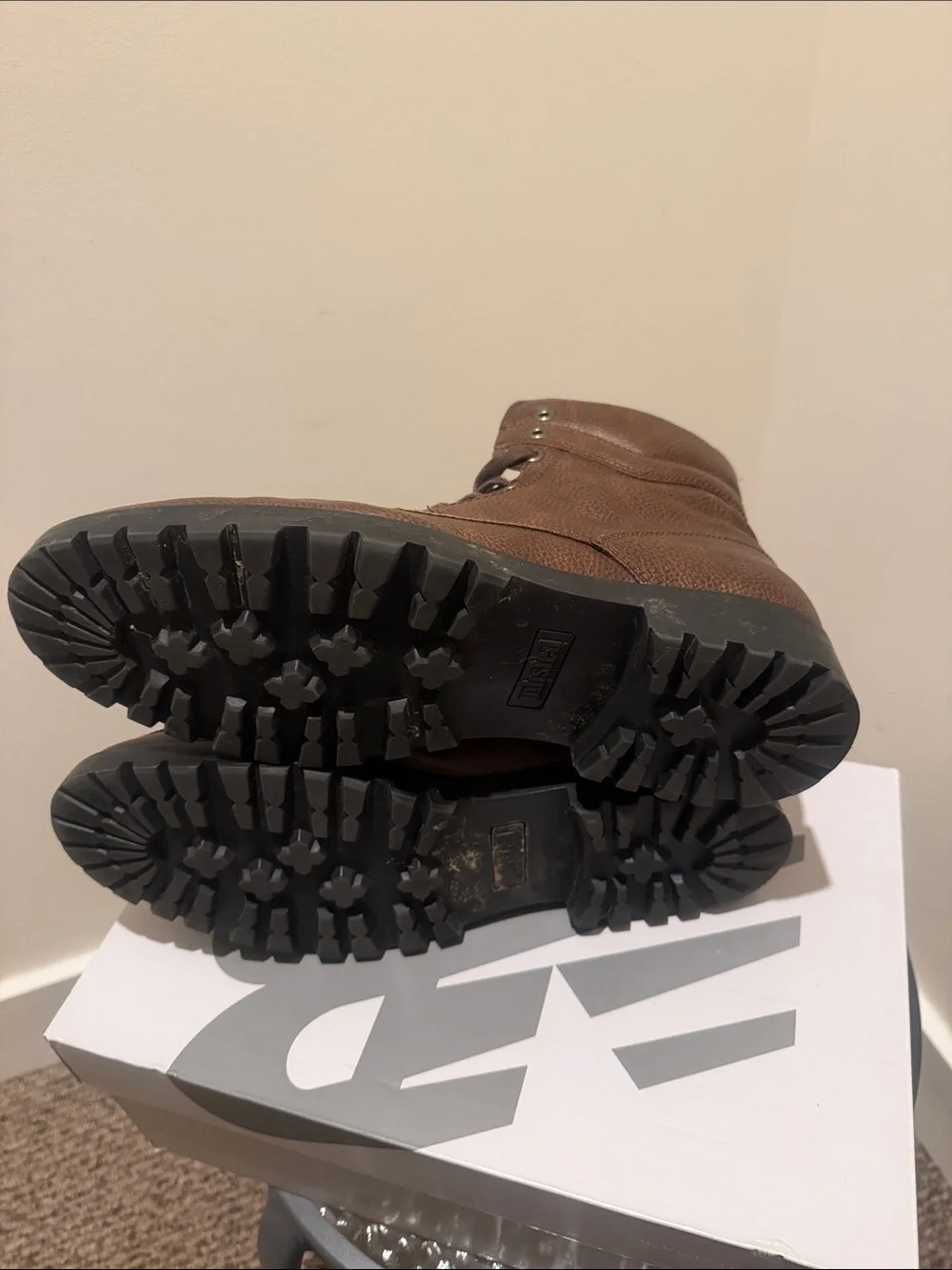Men's Brown Leather High-Top Casual Boots